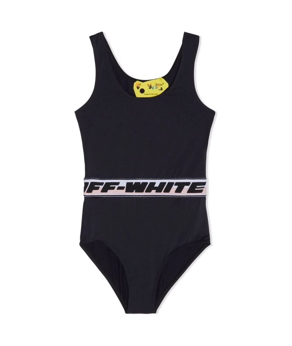 globaal leiderschap Kleuterschool Off-White Kids Black Logo Band One-piece Swimsuit | italist, ALWAYS LIKE A  SALE