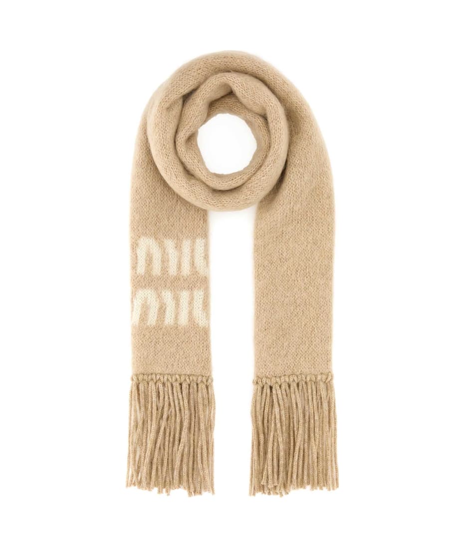 Miu Miu Beige Mohair Blend Scarf | italist