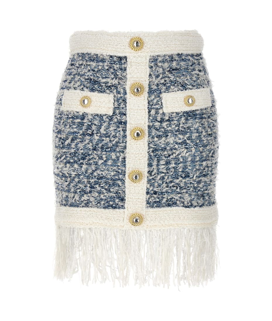 スカート BALMAIN Fringed tweed skirt Balmain Fringed Tweed Skirt | italist