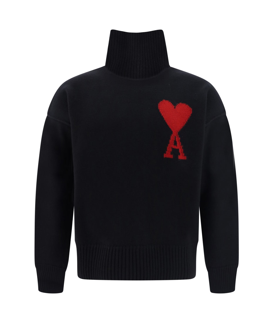 Ami Alexandre Mattiussi Red Adc Turtleneck Sweater | italist