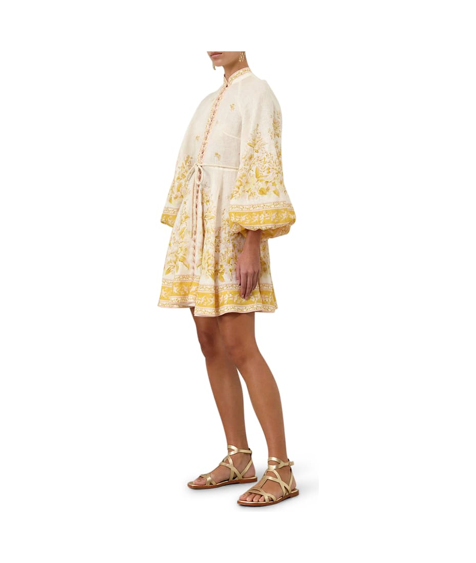 ZIMMERMANN Golden Buttoned Mini Dress リネン ミニドレス Zimmermann Golden Buttoned Mini Dress | italist