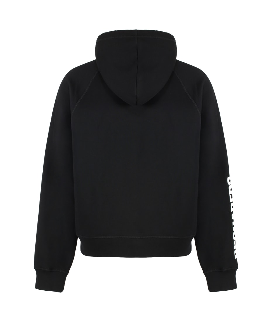 【送料&関税込】Dsquared2 Logo Printed Drawstring Hoodie Dsquared2 - Logo print hoodie black - The Corner