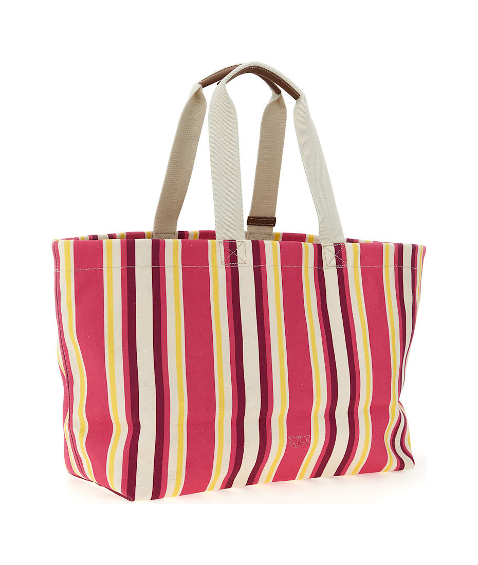 トートバッグ PINKO SS25 Maxi stripes shopping bag (104754A2G5 Q58Q) Pinko Maxi Stripes Shopping Bag トートバッグ 通販 | italist