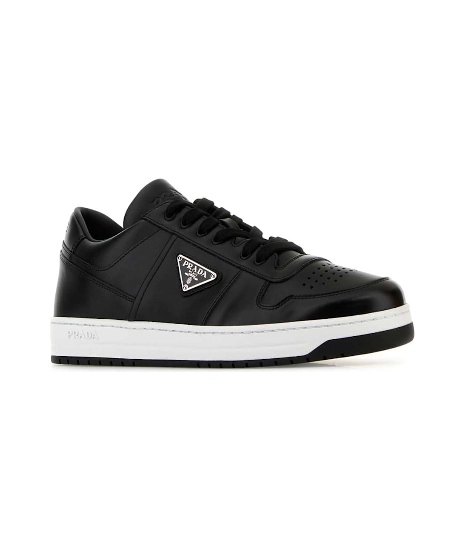 Prada Black Leather Downtown Sneakers | italist