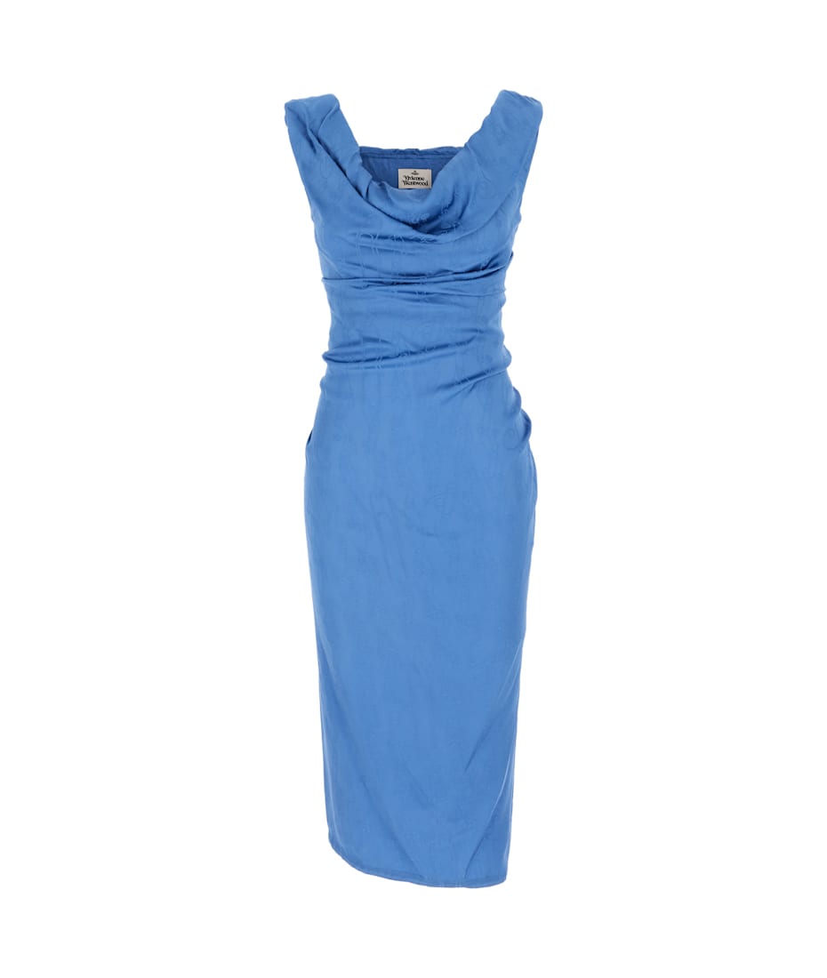 Vivienne Westwood Cerulean Blue Viscose Ginnie Mini Dress | italist, ALWAYS LIKE A SALE Vivienne Westwood Cerulean Blue Viscose Ginnie Mini Dress | italist, ALWAYS LIKE A SALE
