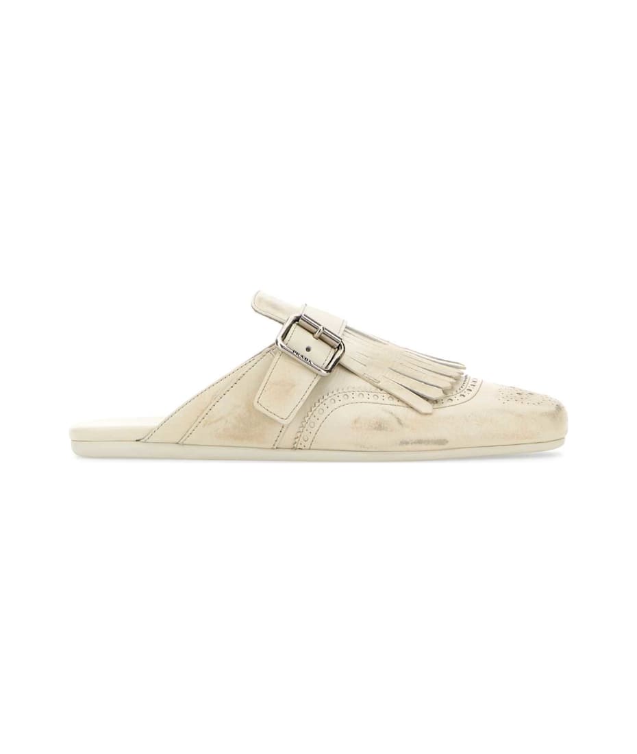 PRADA｜SLIPPERS (2X3146 F X000 103 F0005) Prada Triangle Logo Leather Cross Slice Slipper 2X3081 B4L