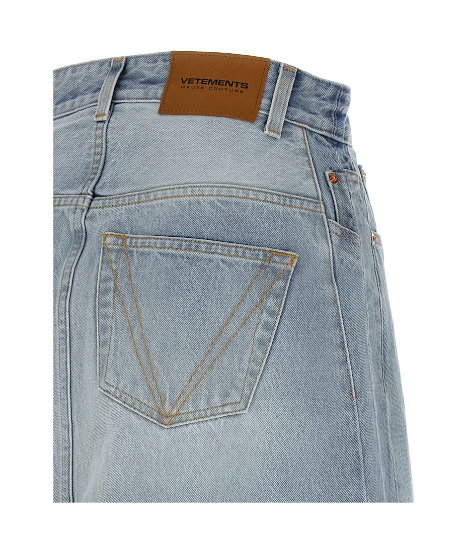VETEMENTS 'destroyed Denim Maxi Skirt' Skirt | italist
