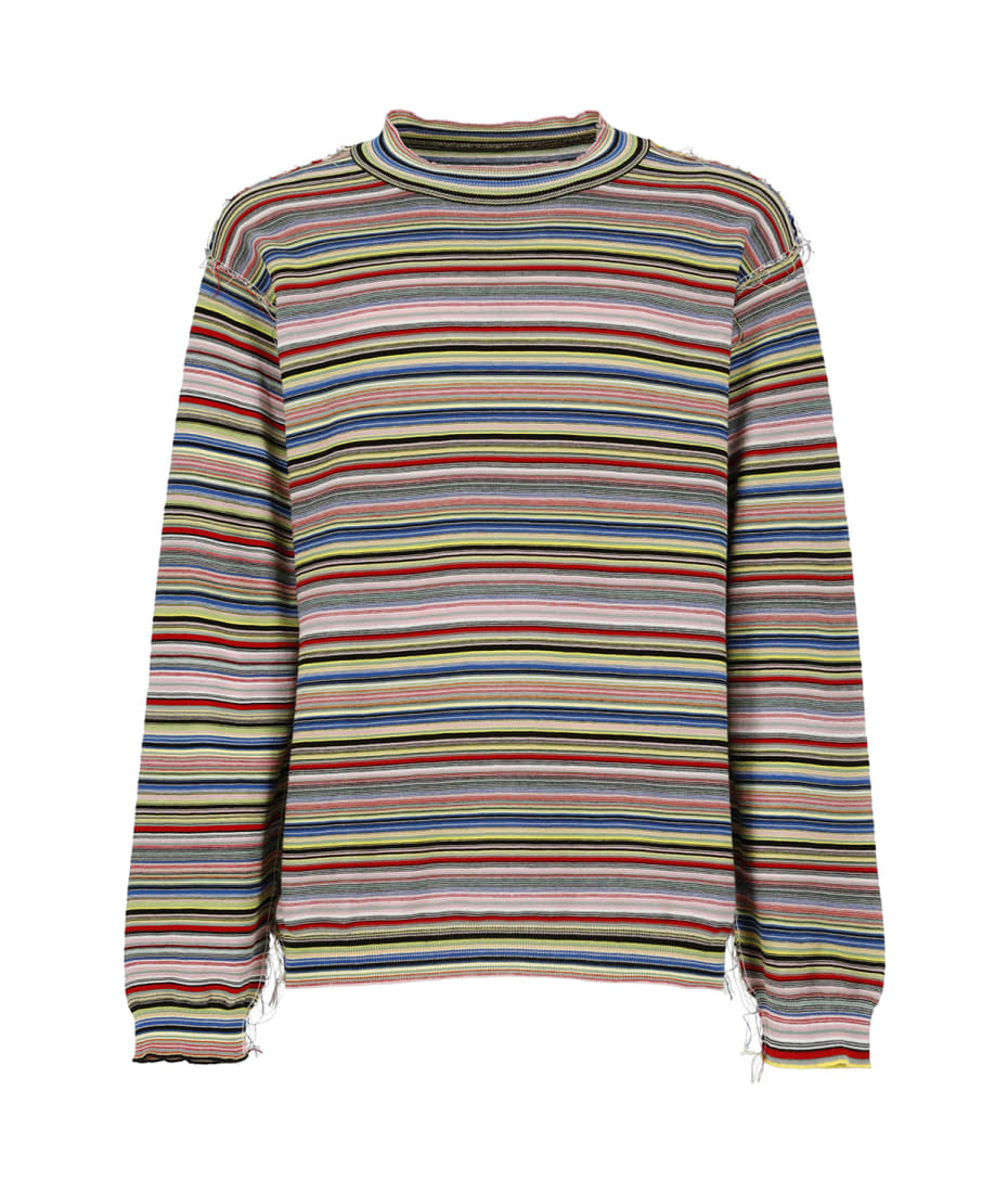 日本最大の Maison Margiela T-shirt Long-sleeved Knitted Striped トップス