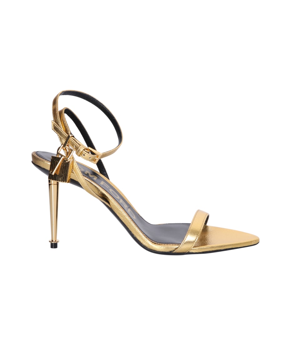 Tom Ford Gold Padlock Sandals | italist