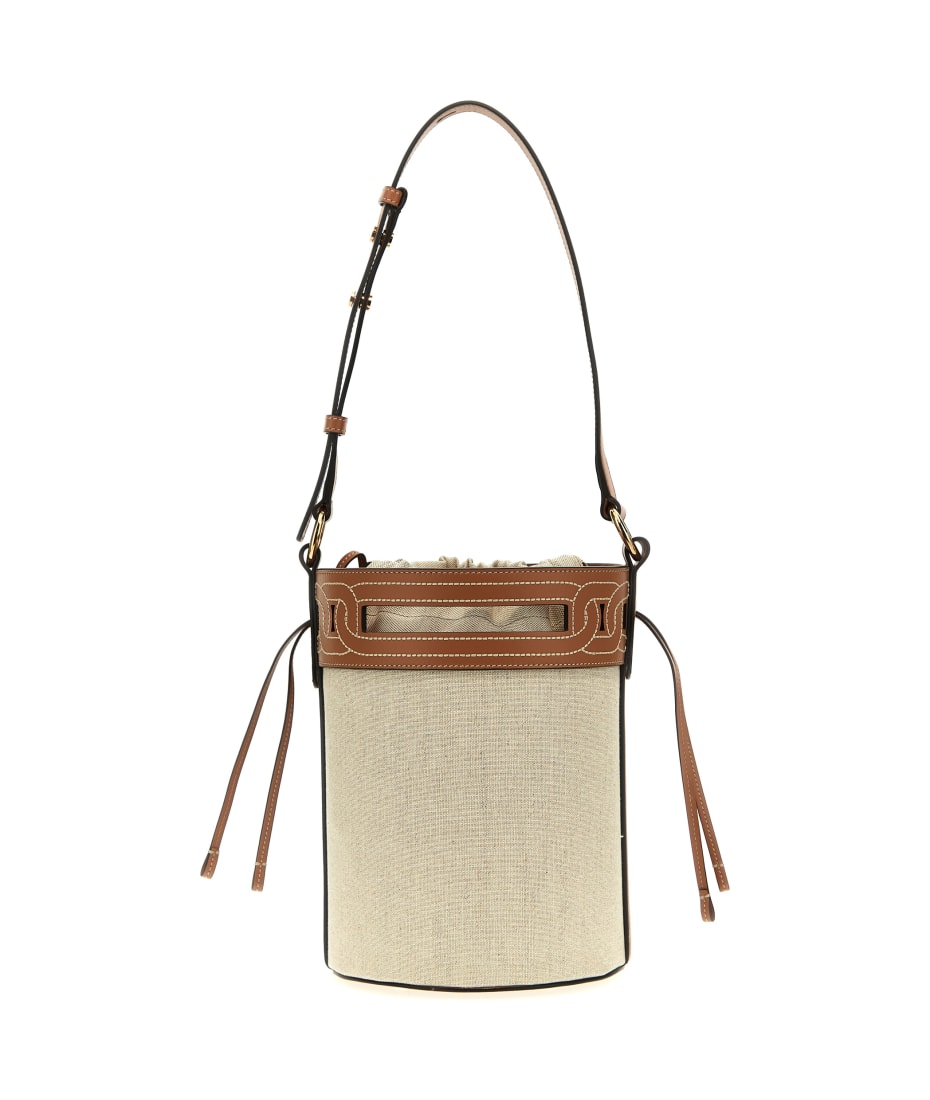 Tod's Leather Canvas Bucket Bag | italist