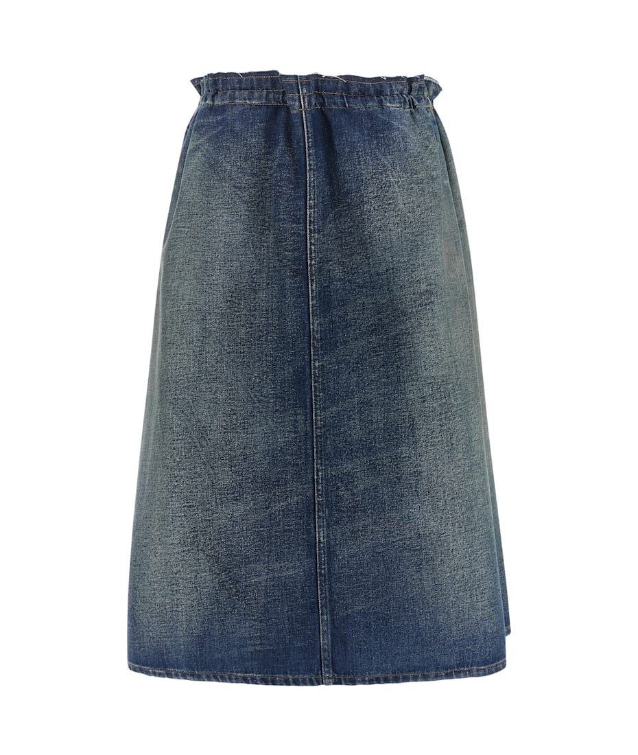 スカート Mm6 By Maison Margiela Stonewashed Cotton Denim Midi Skirt MM6 Maison Margiela Denim Skirt | italist