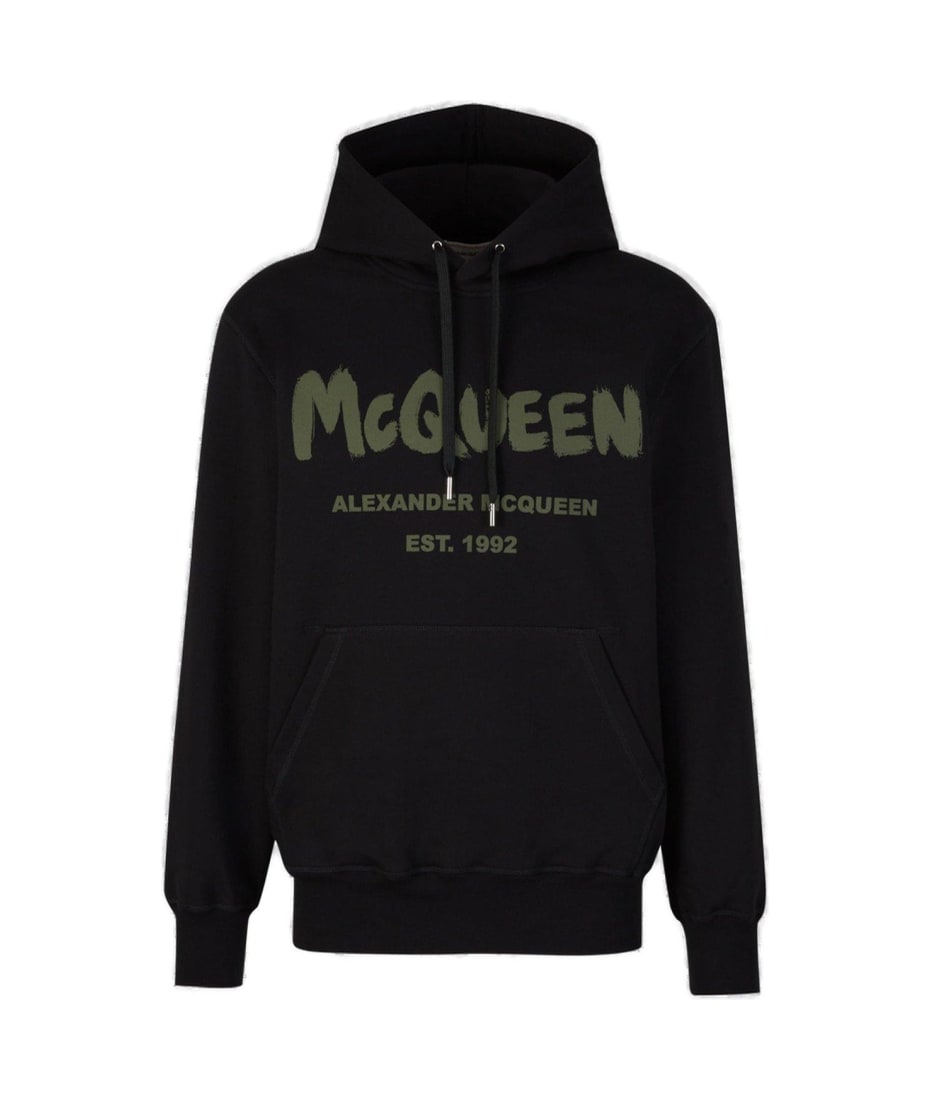 Alexander McQueen Logo Printed Drawstring Hoodie italist ALWAYS