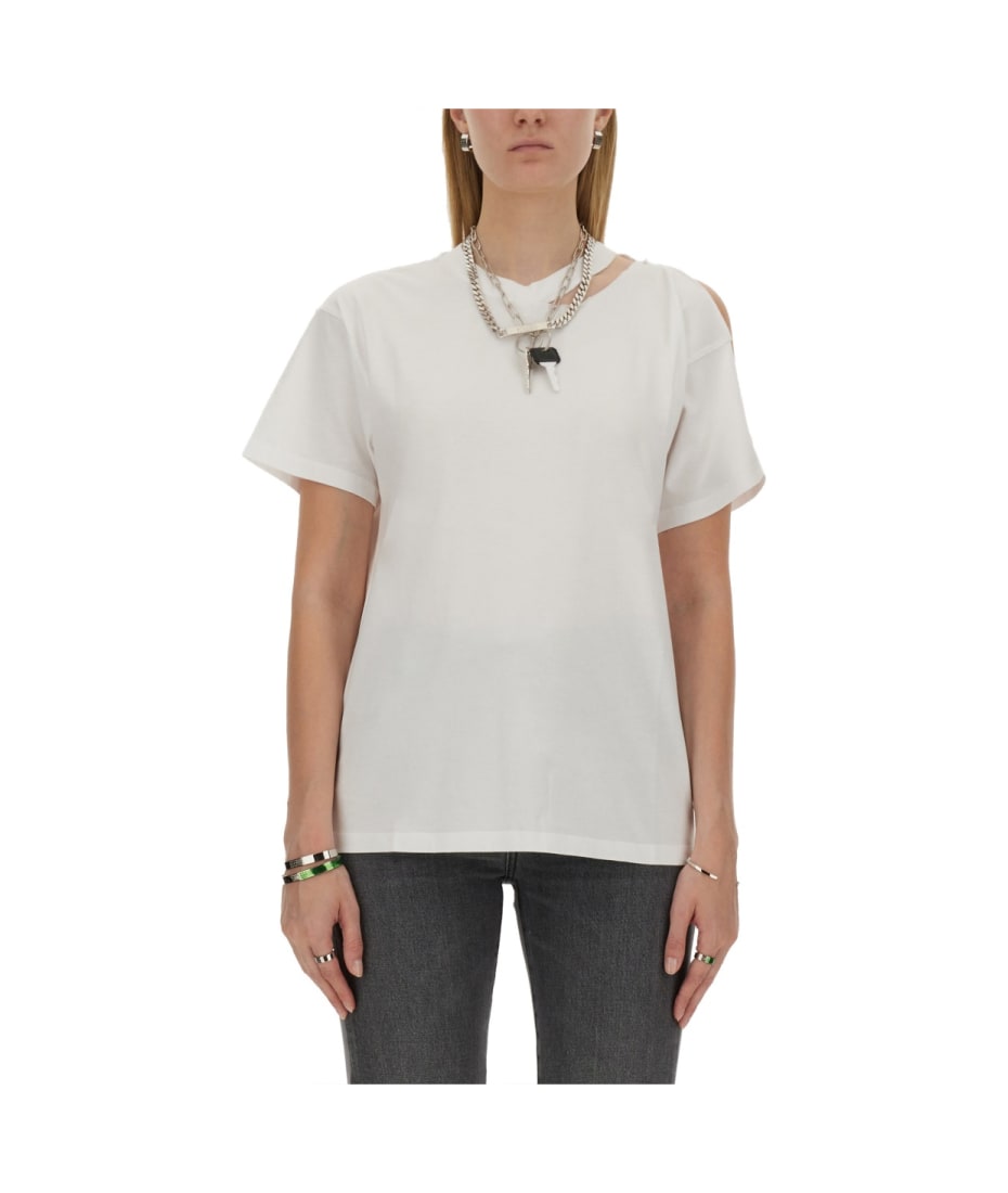 MM6｜ (S52GC0337 S24312 900) MM6 Maison Margiela Logo print T-shirt - Black
