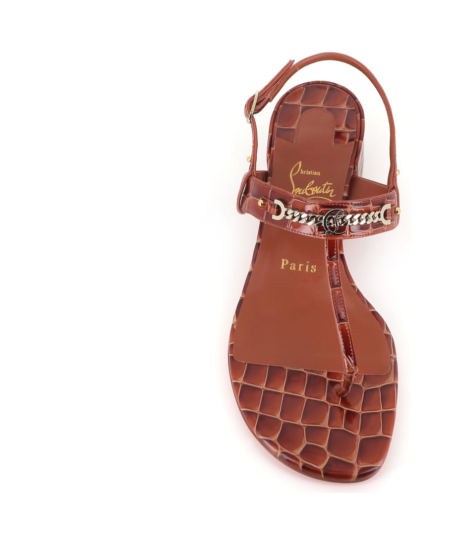 サンダル・ミュール Christian Louboutin FW25 Sandals (3250155 F608) Superaclou - 85 mm Strappy sandals - Pearlescent nappa