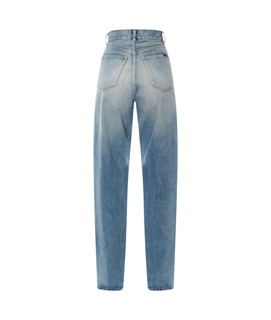 Saint Laurent V-waist Long Baggy Jeans | italist