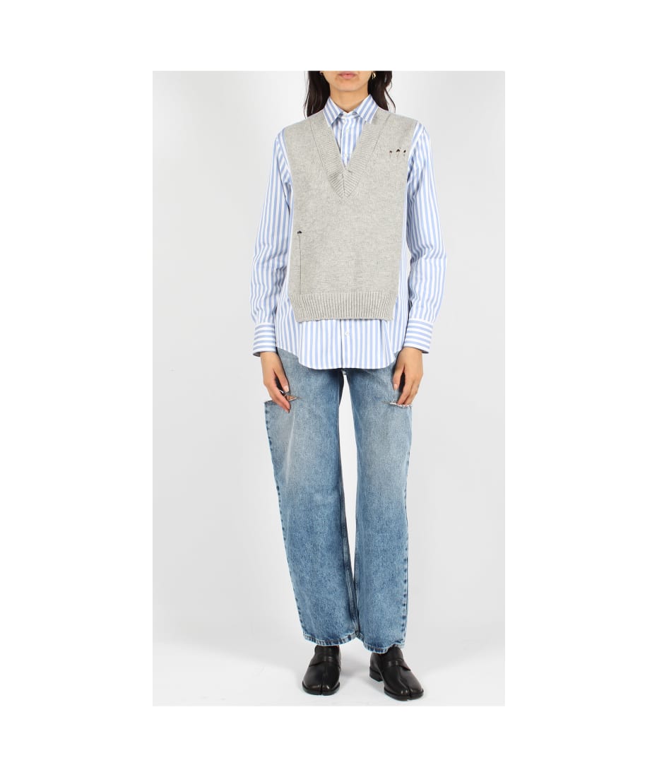 Maison Margiela Spliced Knit Shirt | italist