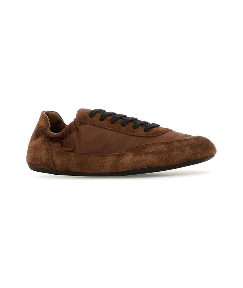 スニーカー Prada Brown Re-Nylon And Suede Collapse Sneakers Prada Brown Re-nylon And Suede Collapse Sneakers | italist