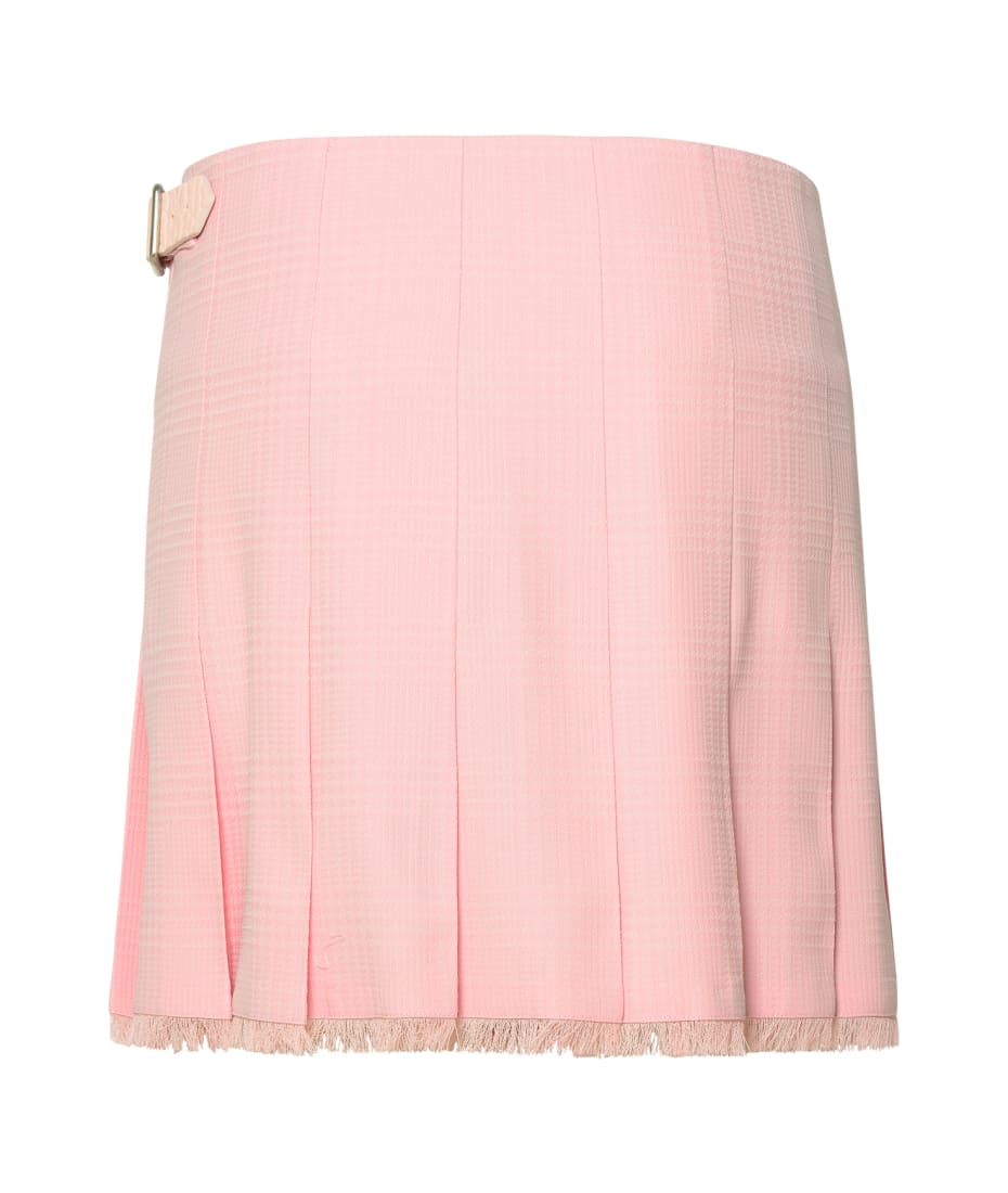 Burberry Pink Virgin Wool Miniskirt - Pink