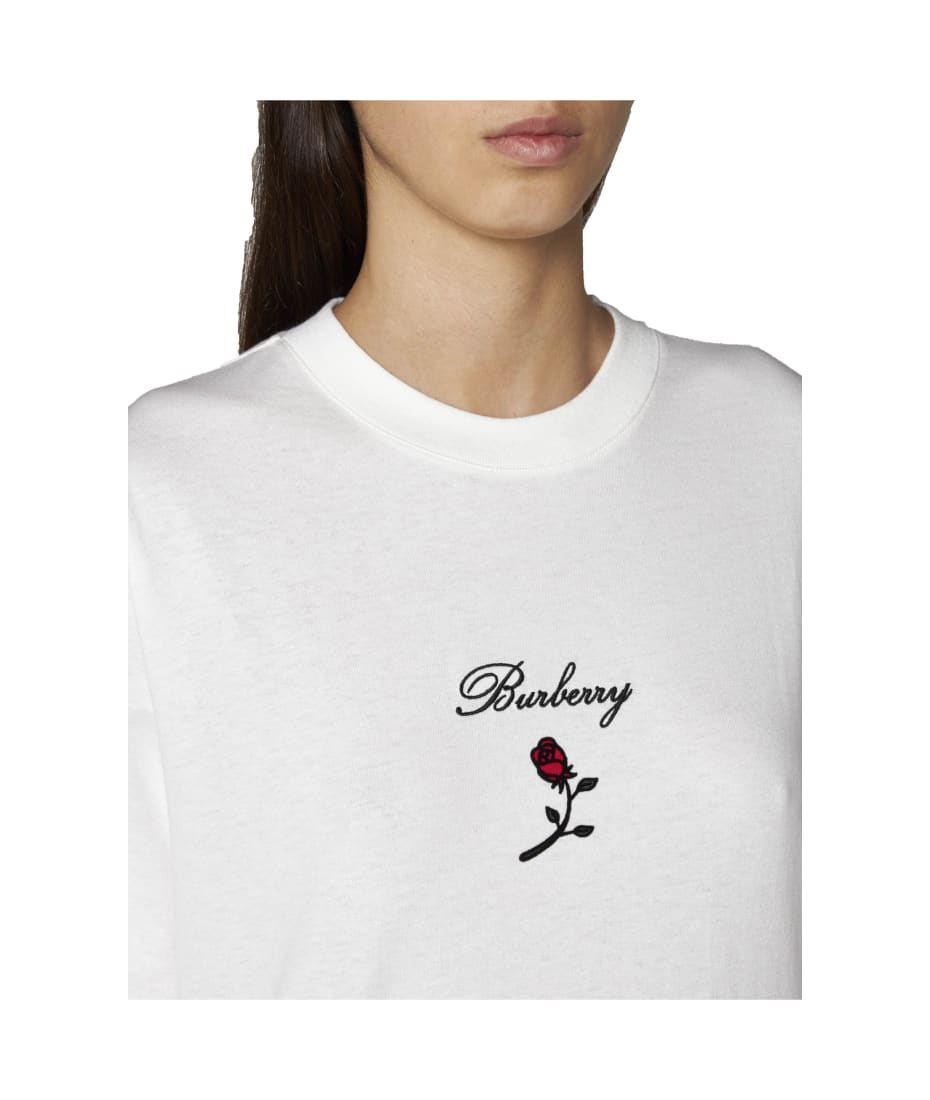 Burberry Logo Embroidered Crewneck T-shirt | italist, ALWAYS