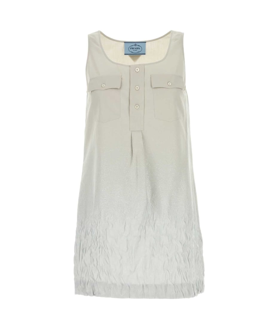 ワンピース PRADA IVORY COTTON BLEND MINI DRESS Prada Ivory Cotton Blend Mini Dress | italist