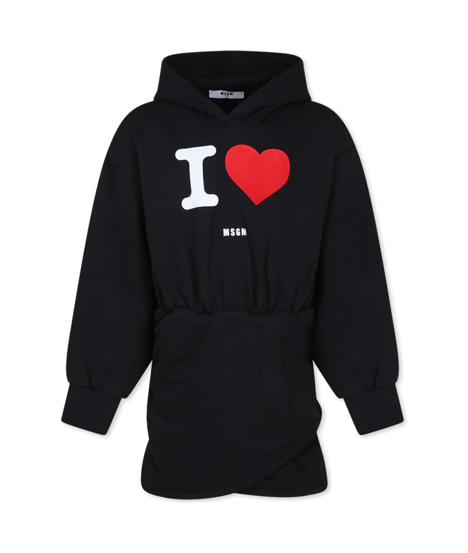 ワンピース MSGM Woman Dress Black 3742MDA78247798 99 MSGM Black Dress For Girl With Logo | italist