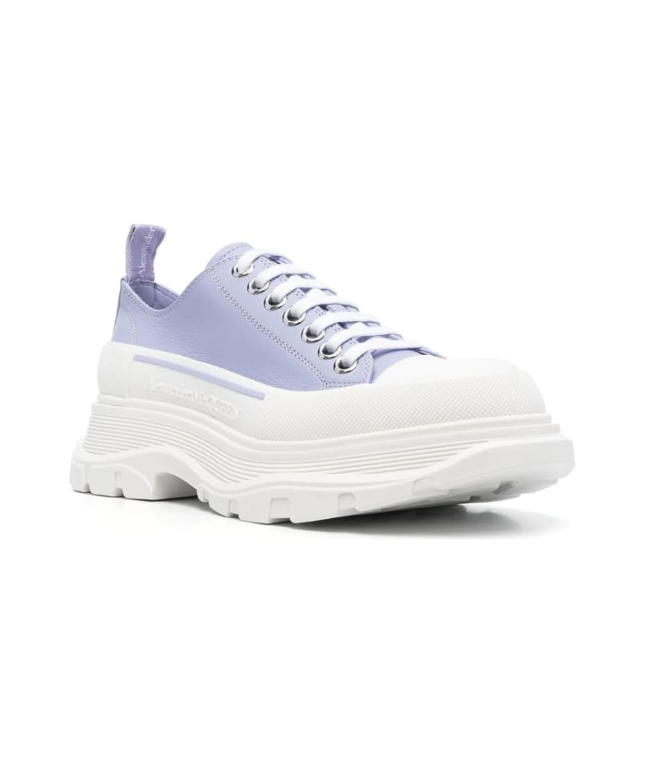 スニーカー Tread Slick Sneakers - Alexander Mcqueen - Lilac/White - Lea Alexander McQueen Lilac And White Tread Slick Laced Shoes