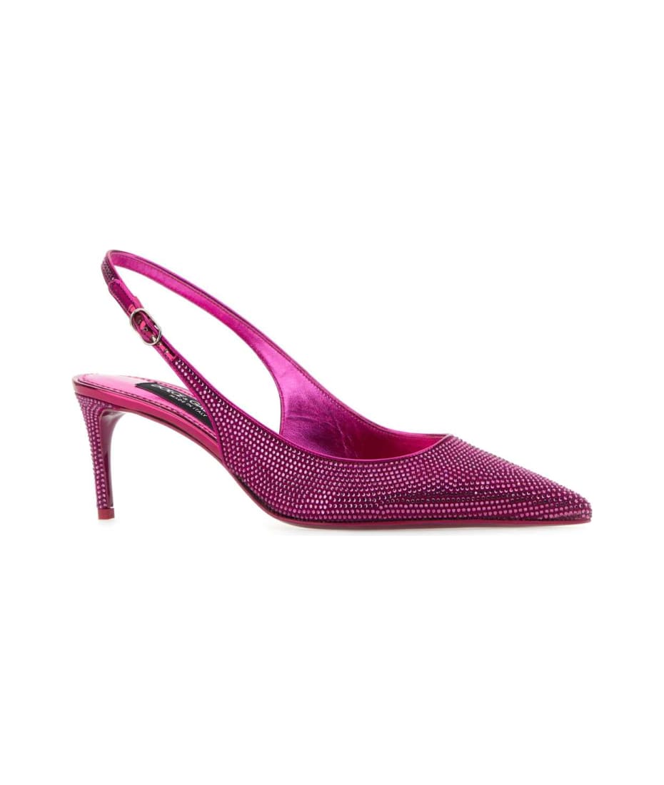 パンプス Dolce & Gabbana 'Lollo' pumps DOLCE&GABBANA Lollo embellished leather slingback pumps