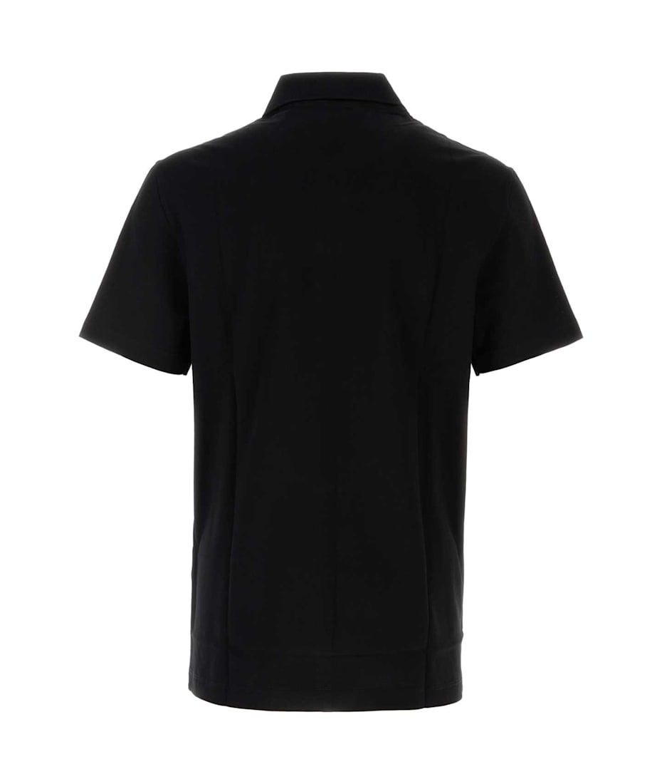 Versace Black Piquet Polo Shirt | italist