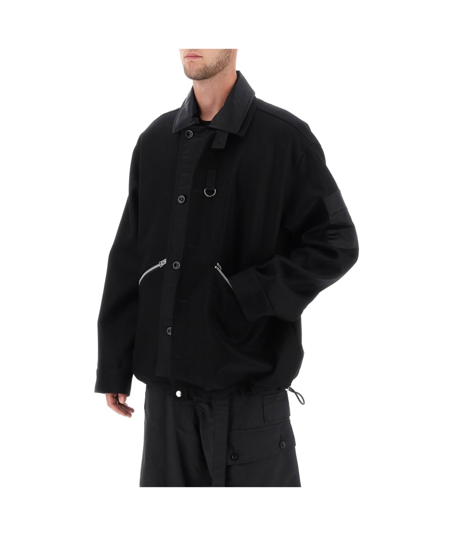 Sacai Melton Wool Blouson Jacket | italist