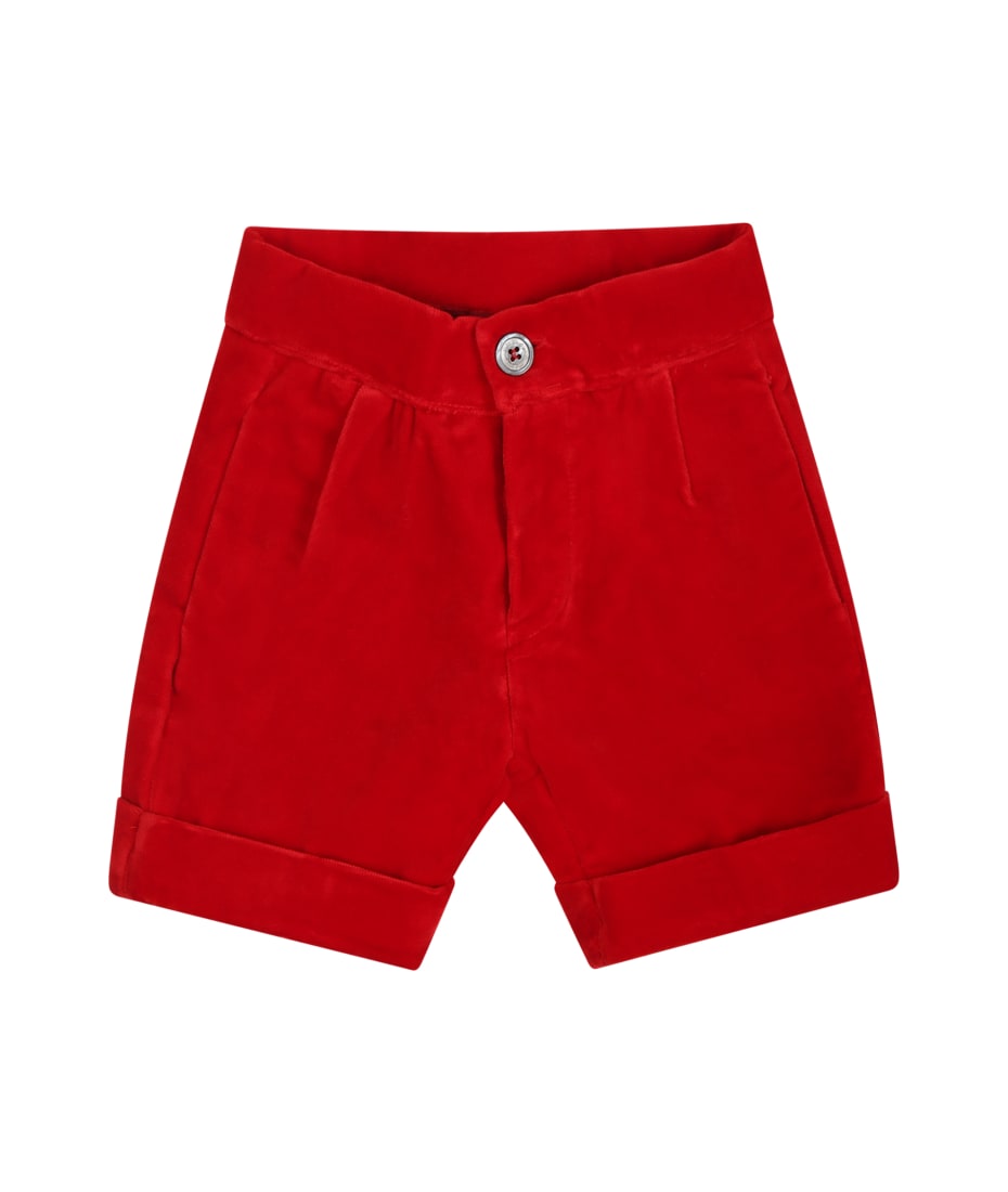 Toddler Soft Shorts for Swim in Red Breadfruit Bandana - OF ONE SEA
