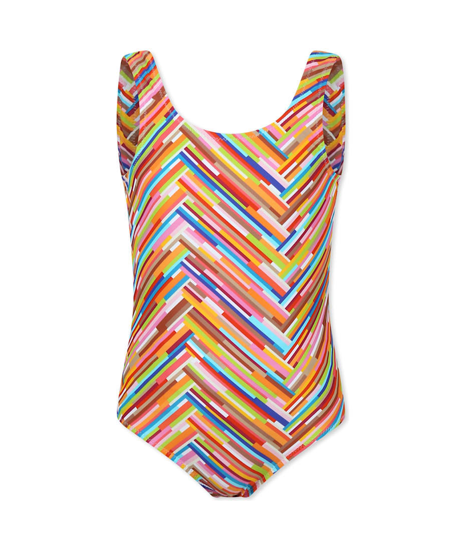 Missoni Kids Multicolor Swimsuit For Girl With Motif Chevron | italist,  ALWAYS LIKE A SALE, image size:930x1100