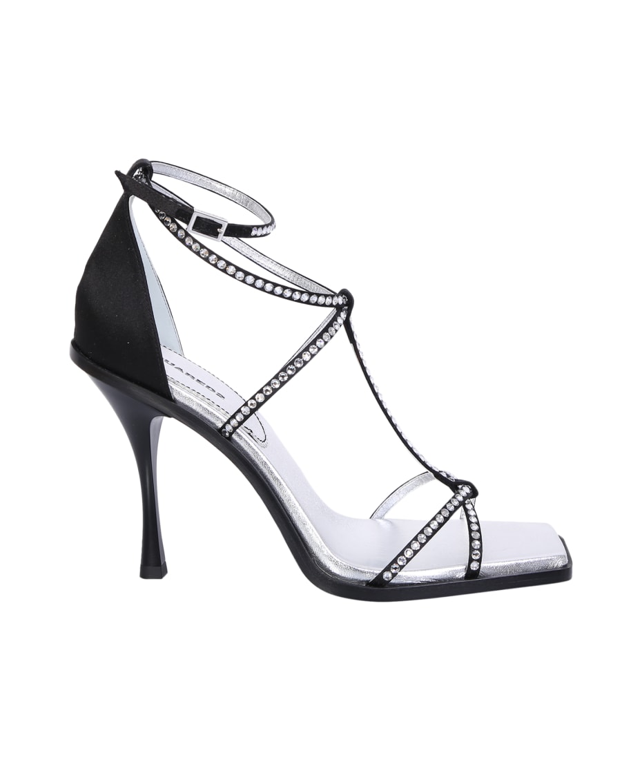【送料&関税込】Dsquared2 Ankle Strap Sandals DSQUARED2 120mm Bondage Latex Sandals Dsquared2