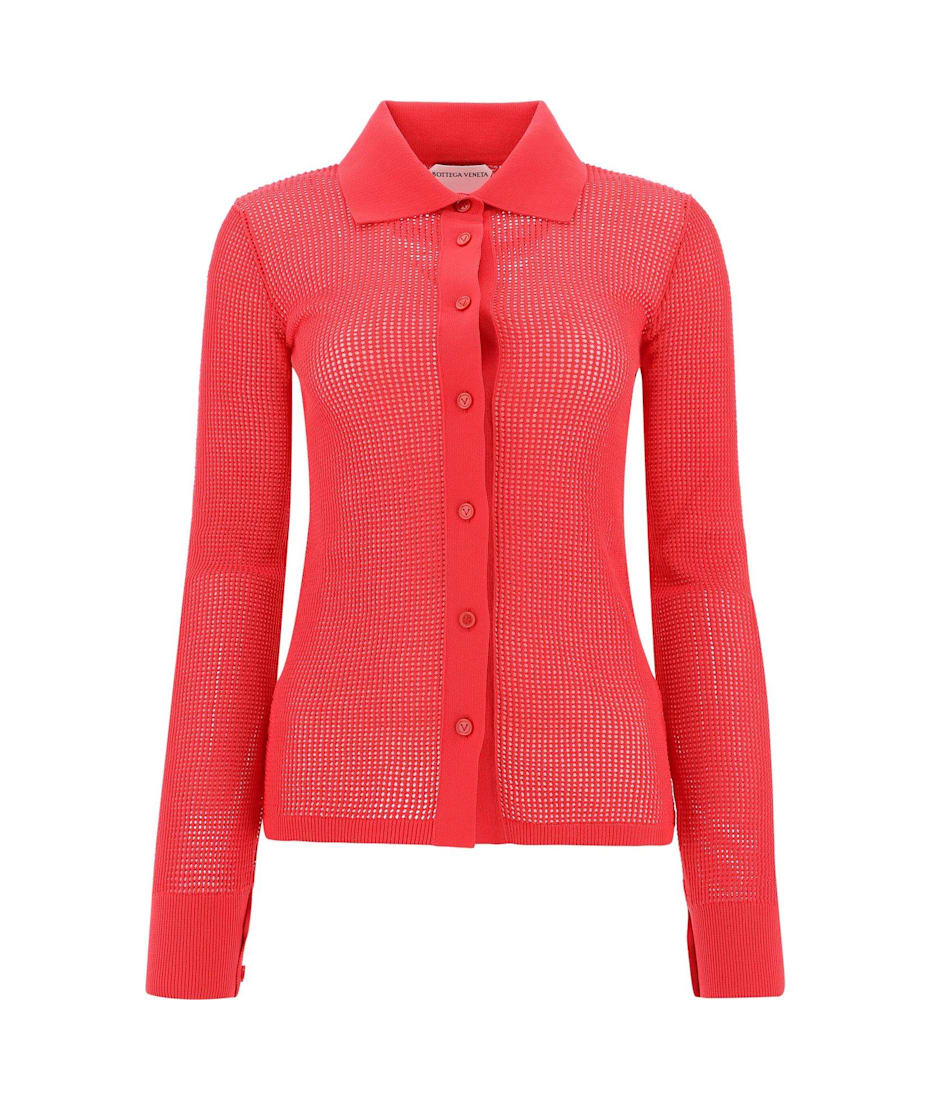 Tシャツ・カットソー BOTTEGA VENETA SS21 MESH CARDIGAN (648977_V0BN03103) Bottega Veneta Mesh Buttoned Cardigan | italist