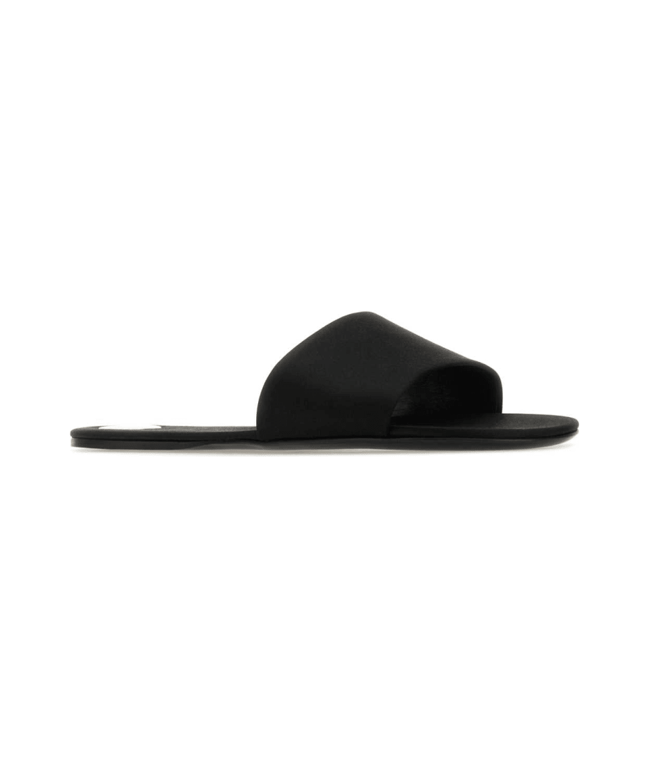 サンダル・ミュール SAINT LAURENT Black Satin Carlyle Slippers Saint Laurent Carlyle Slippers | italist