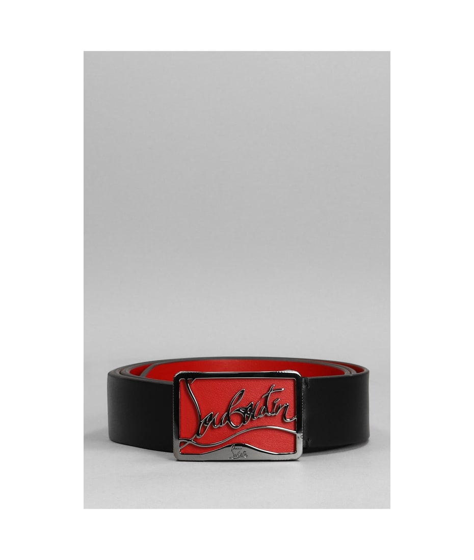 Christian Louboutin Ricky Logo Buckle Leather Belt