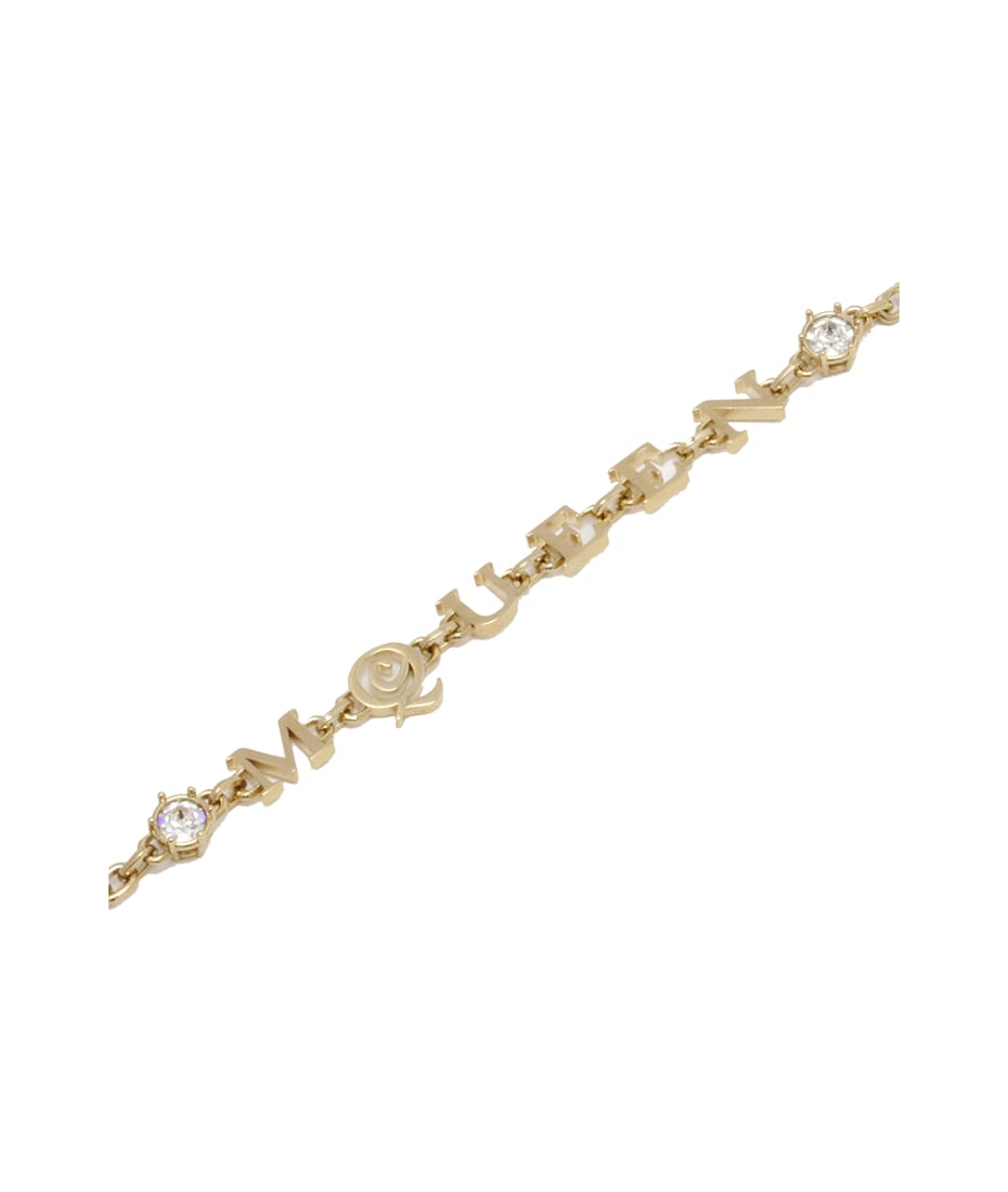 ブレスレット alexander mcqueen FW25 Braided bracelet (8366881ALCA 1000) Alexander Mcqueen Gunmetal-Tone And Braided Leather Bracelet