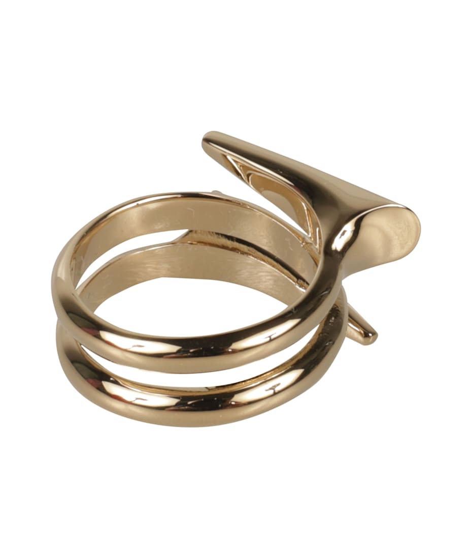 FERRAGAMO★素敵！Gancini Ribbed Open Ring Gancini ring - size 56 - Women | Ferragamo