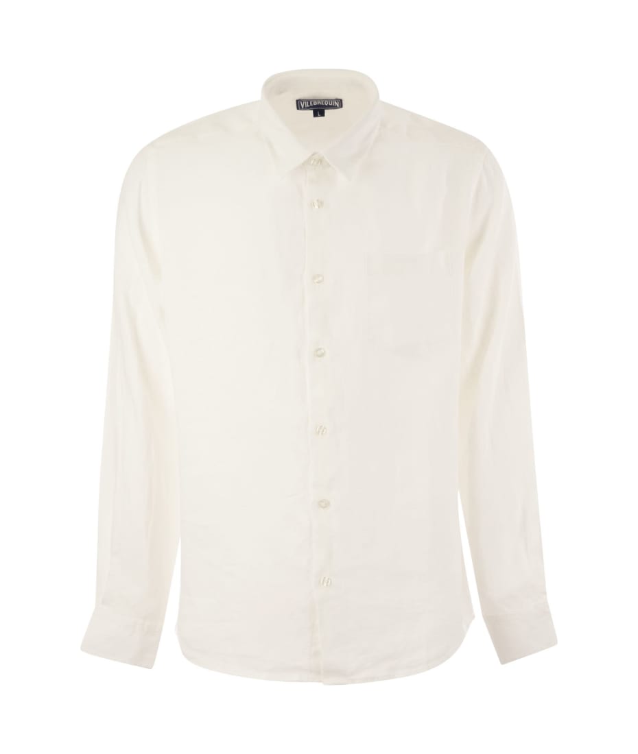 Tシャツ・カットソー VILEBREQUIN SS25 Long-sleeved linen shirt (CRSU3U00 010) Vilebrequin Long-sleeved Linen Shirt | italist