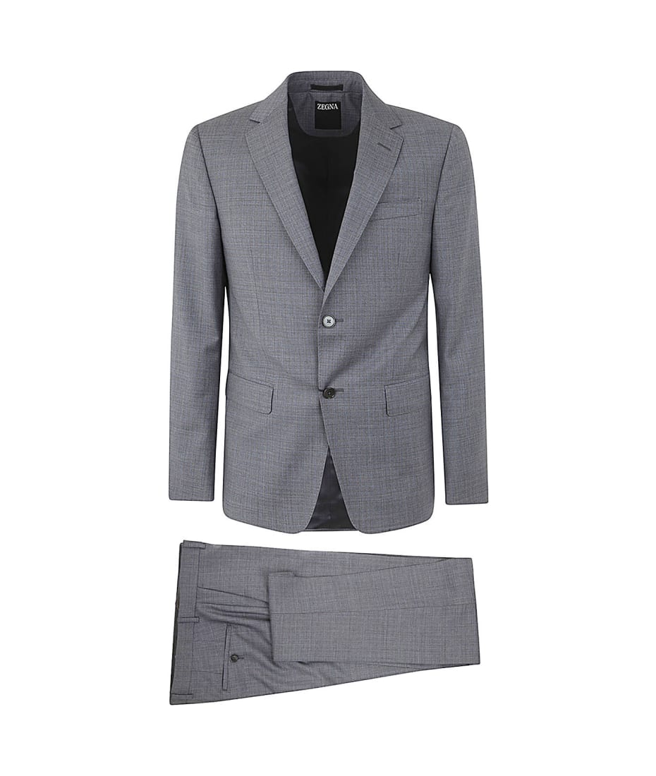 Zegna single-breasted wool suit - Grey