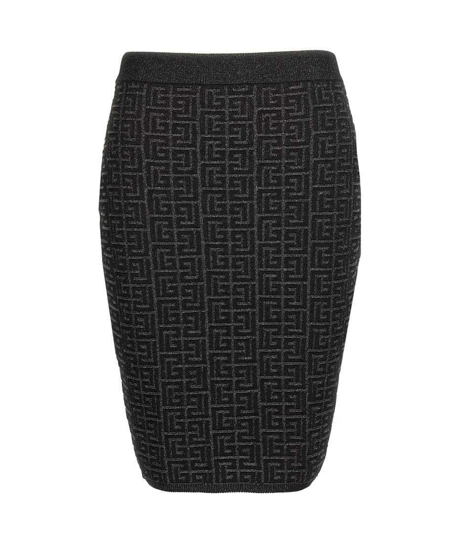 スカート BALMAIN 'Monogram' skirt Black  DF1LC056KG96 22143161_51894377_600.jpg