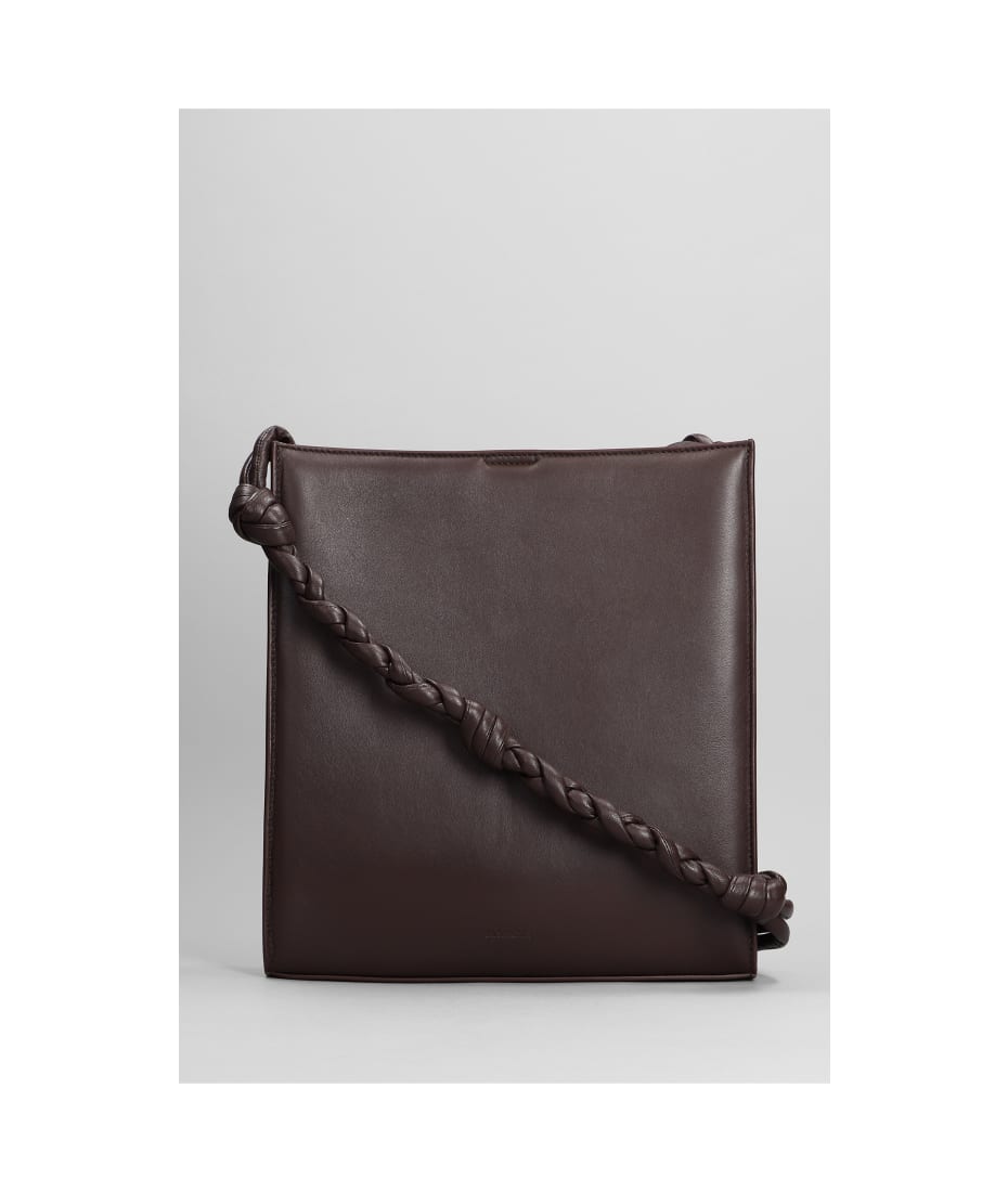jil sander brown braided crossbody bag