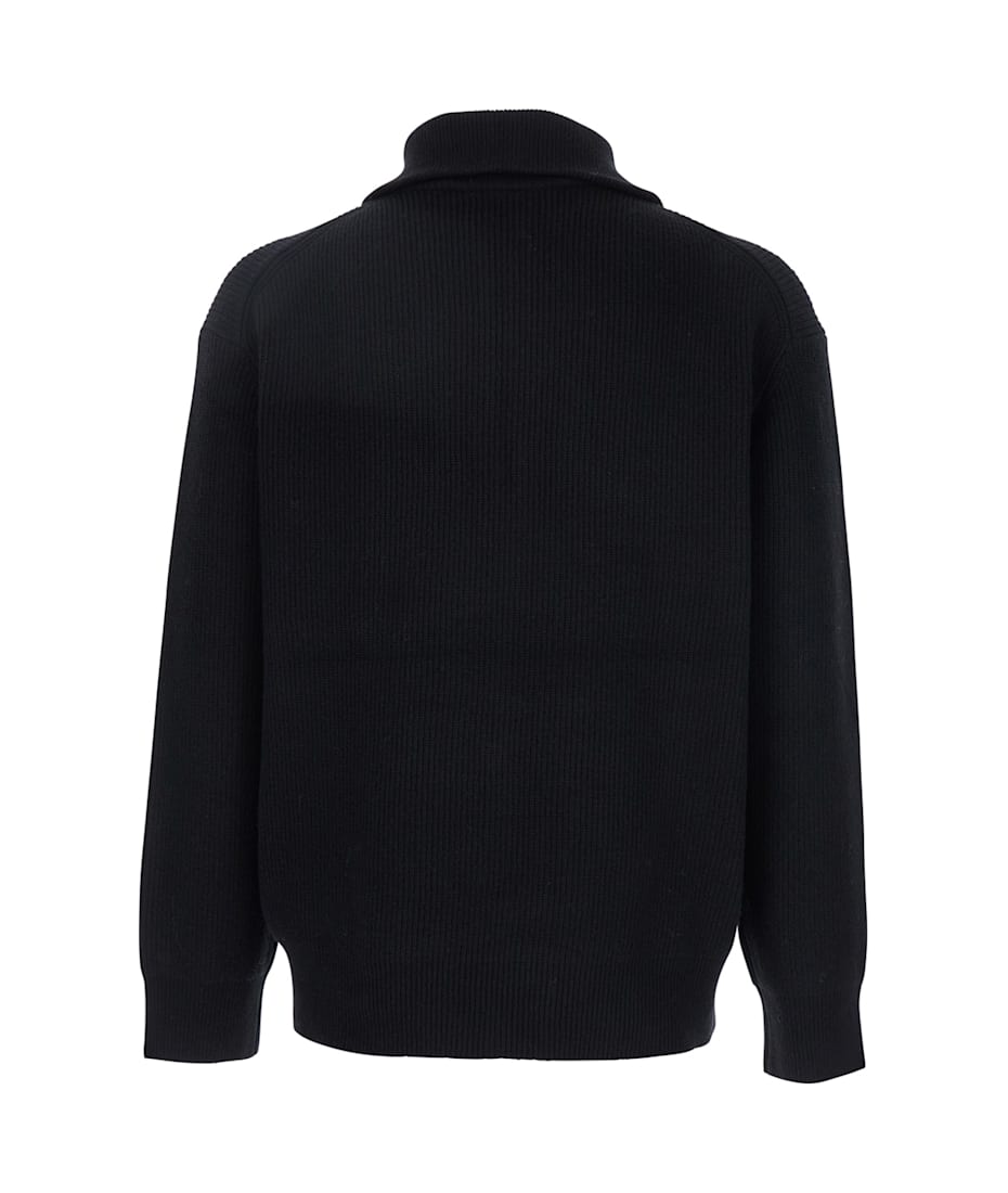 【送料&関税込】J.W. Anderson Black High Neck Sweater With F Black Sweater with high neck JW Anderson