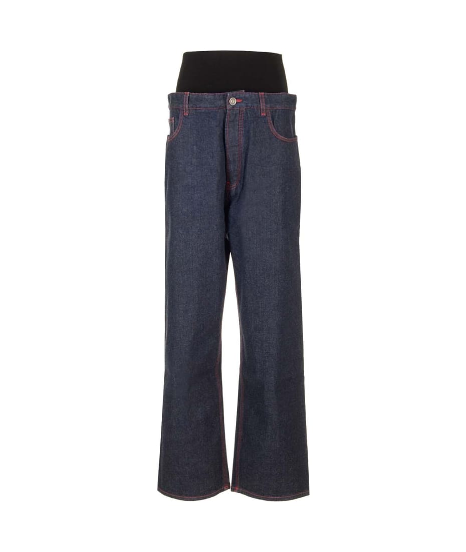 デニム・ジーパン Alaia Jeans Denim Con Banda In Vita ALAÏA BLUE JEANS KNIT BAND JEANS IN RAW DENIM |ALAÏA US