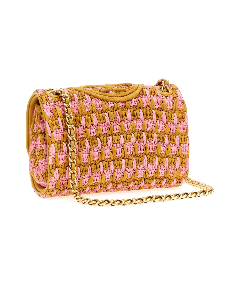Tory Burch Small Fleming Soft Raffia Crochet Convertible Shoulder Bag