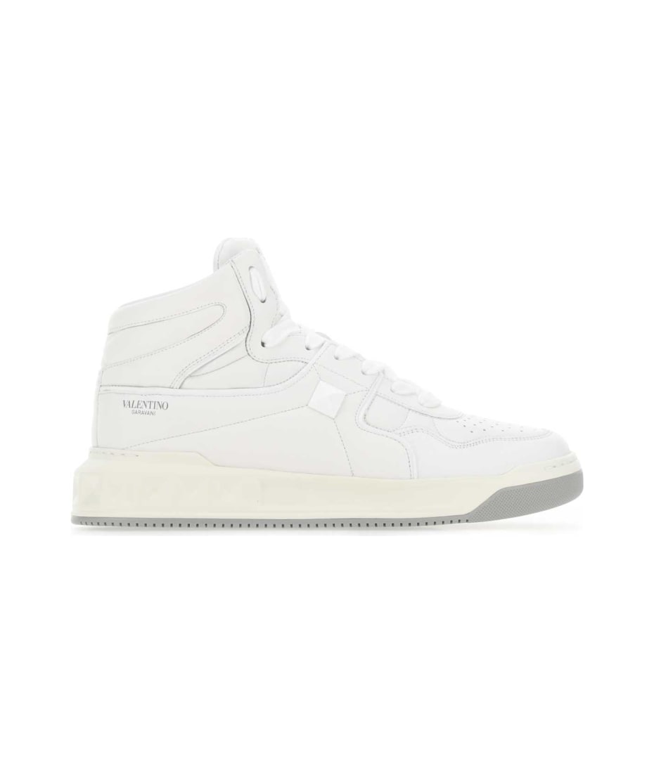 Valentino Garavani White Nappa Leather One Stud Sneakers