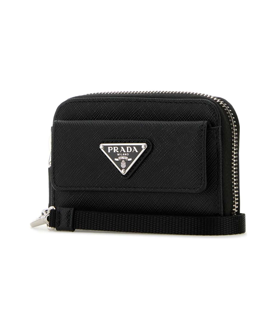 Prada Dark Pink Saffiano Leather Zip Wallet | Yoogi's Closet