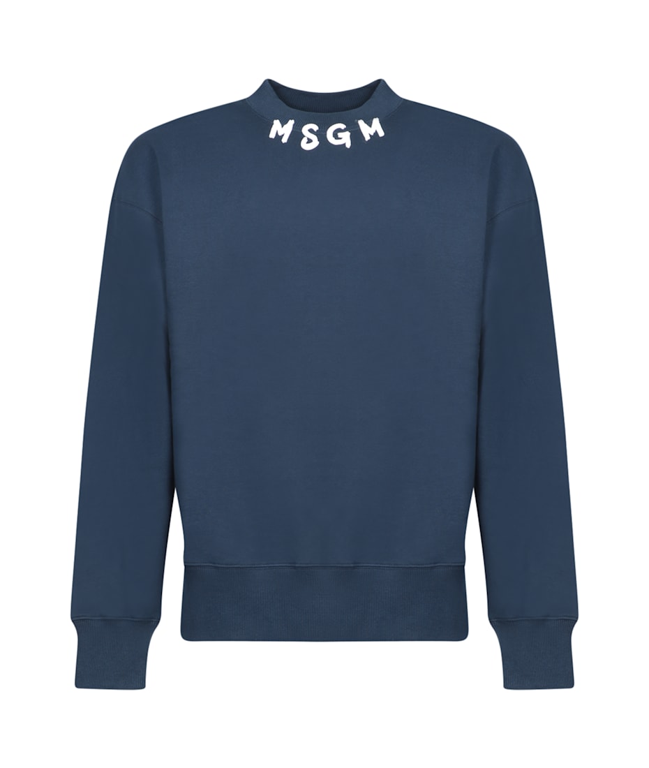 【送料&関税込】MSGM Logo Blue Crewneck Sweatshirt MSGM Logo Blue Crewneck Sweatshirt | italist