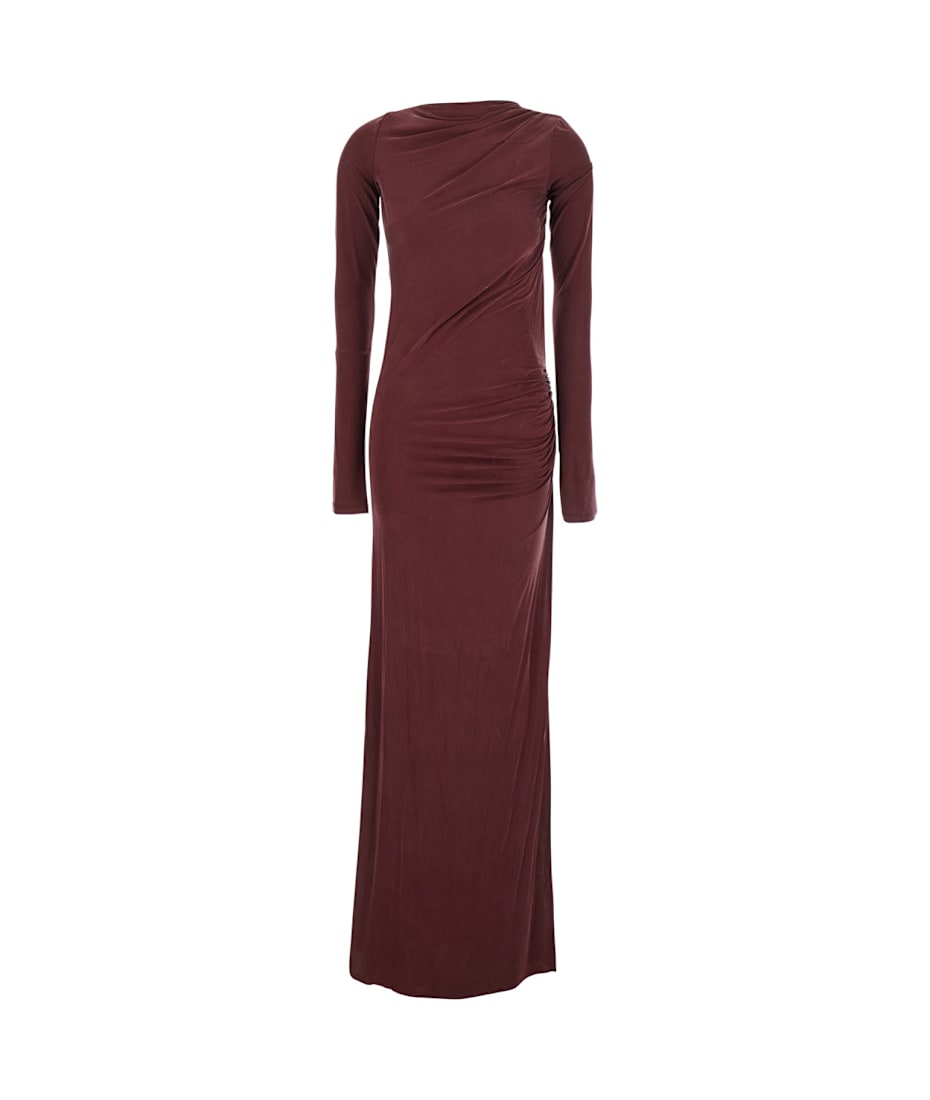 knee length dresses for ladies Chiffon Goddess Dress Bordeaux main image 1