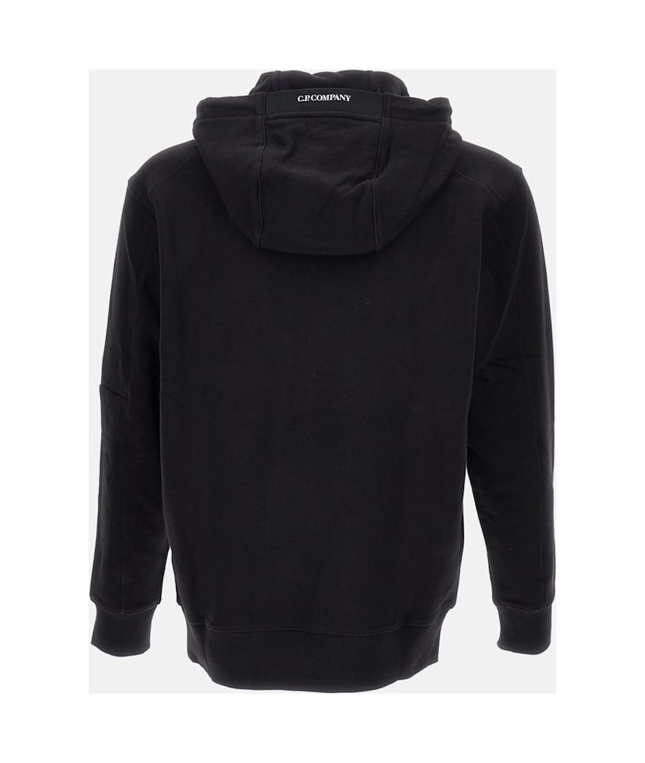パーカー・フーディ C.P. COMPANY Men Hoodies 18CMSS024A005086W 999 Black Hoodie Sweatshirt jacket with glasses in the hood for women