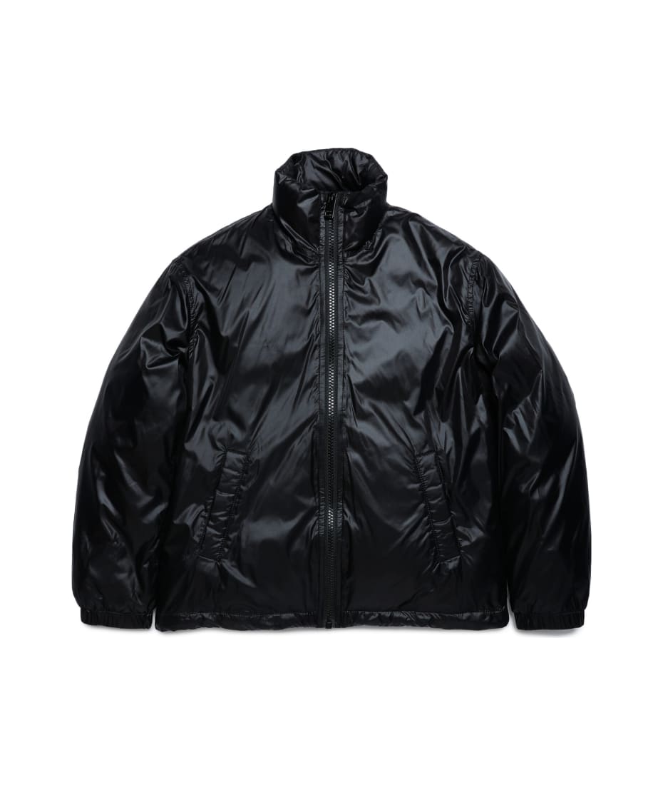 ジャケット・アウター archive 00s diesel technical zip jacket VTG Diesel Youth L Black Lamb Leather Jacket Banded Collar